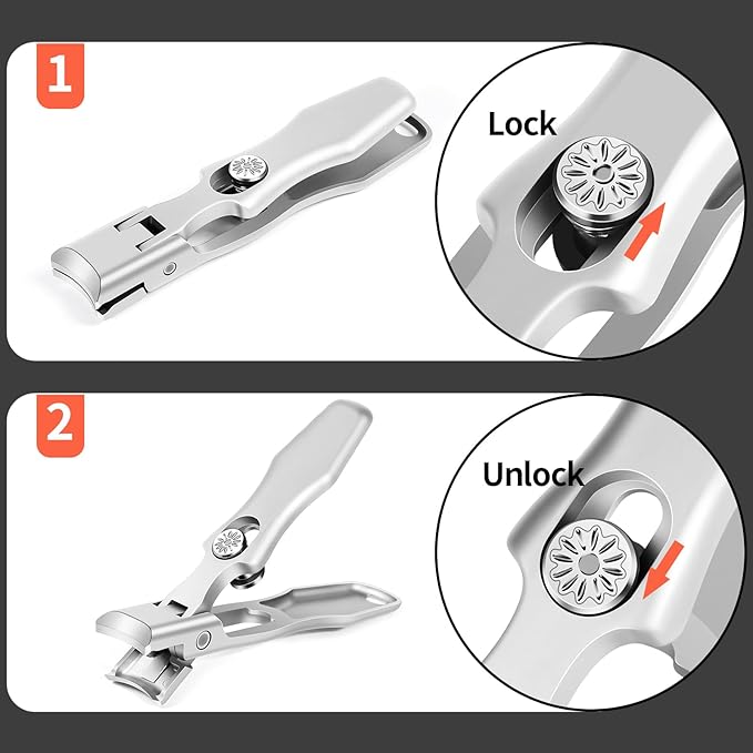 Stocking Stuffers Gifts for Men Adults Seniors, Nail Clippers with Catcher, Christmas Gifts for Men Dad Boyfriend Teens Him, Heavy Duty Clipper with Safety Lock for Mens Women Seniors