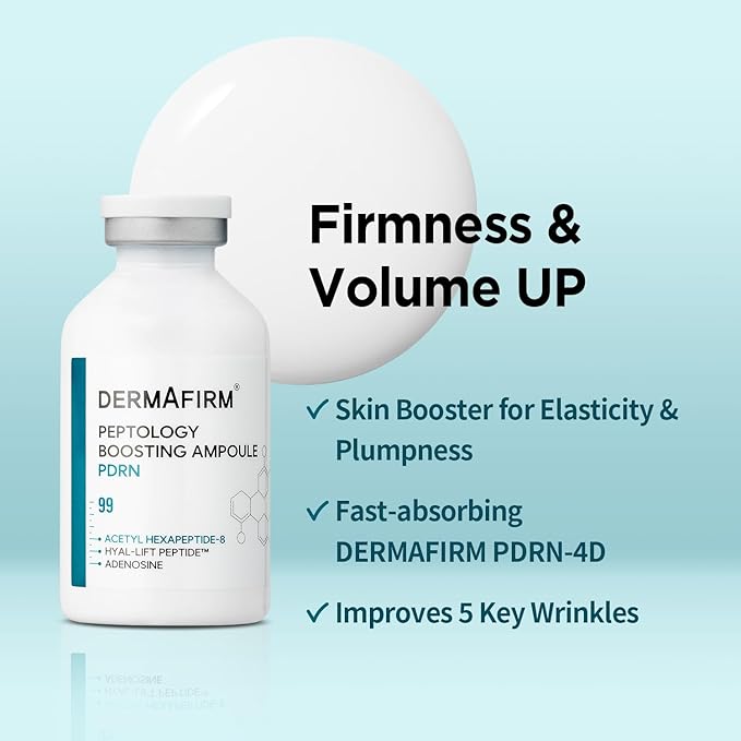 DERMAFIRM Peptology PDRN Boosting Ampoule, 80,000ppm PDRN Peptide Face Serum, Hydration, Moisture Plumping effect, Anti-Aging, Korean Skincare, 30ml / 1.01 fl. oz
