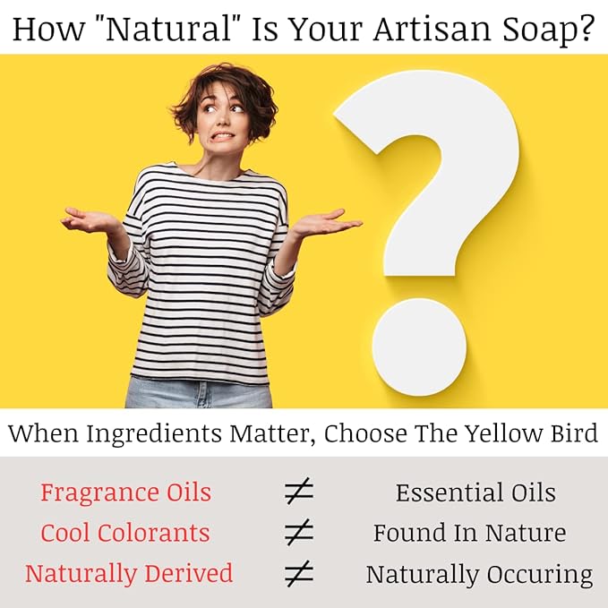 The Yellow Bird Patchouli Hemp Soap Bar - Natural and Organic Handmade Bar Soap for Face and Body - Perfect for Sensitive Skin - Vegan and Cruelty-Free