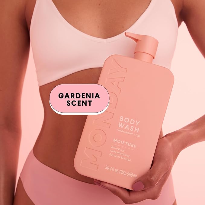 MONDAY HAIRCARE MOISTURE Body Wash in Fresh Gardenia with Hyaluronic Acid & Shea Butter for All Skin Types, 900 mL (Pack of 2)