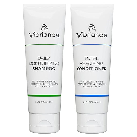 Vibriance Shampoo and Conditioner Set - Strengthening Wash Infused with Biotin for Dry, Damaged, Aging Hair - Deeply Hydrating, Moisturizing