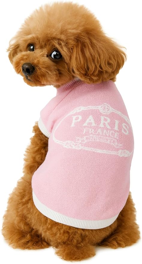 Everything Chic Luxury Dog Sweater – Soft Knit Designer Pet Outfit for Small Dogs & Puppies, XS–L, Stylish Warm Clothing for Yorkies, Chihuahuas, Dachshunds, Maltese, French Bulldog