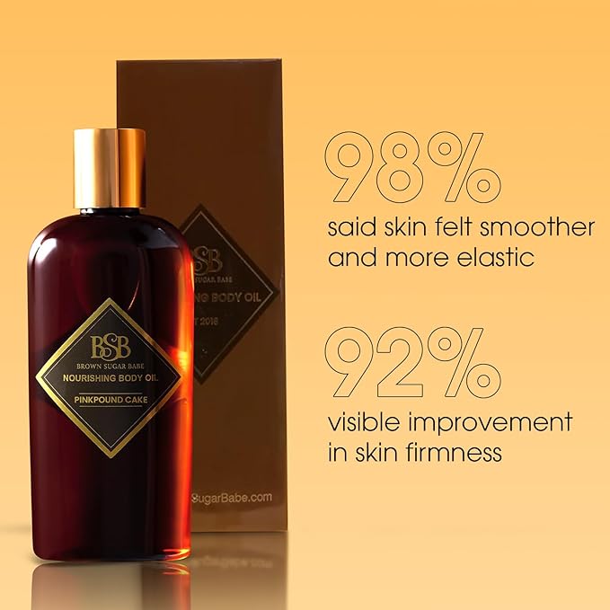 Brown Sugar Babe Pink Poundcake Body Oil, Nourishing Scented Oil for Women with Strawberry, Vanilla and Buttercream Perfume Oils, Skin Care, Paraben Free, Perfume Body-Oil, Made in USA