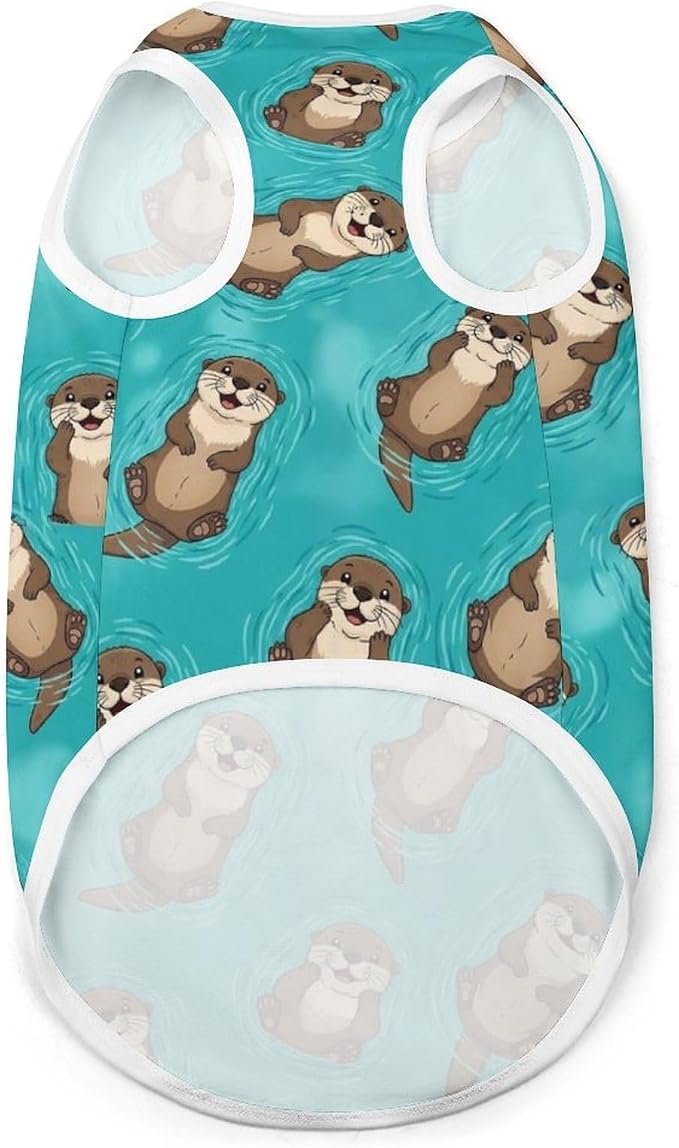 Dog Soft Breathable Clothes Cat Fashion Shirt Pet Cute Swimming Otter Cute Tank Tops T Shirt