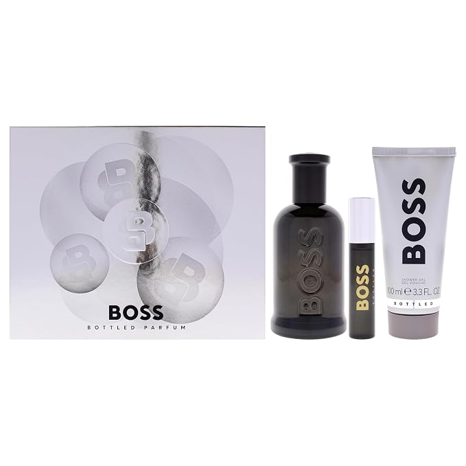 Hugo Boss/ Boss Bottled No. 6 for Men - 3 Pc Gift Set 3.3oz Parfum Spray, 0.33oz Parfum Spray (Mini), 3.3oz Shower Gel