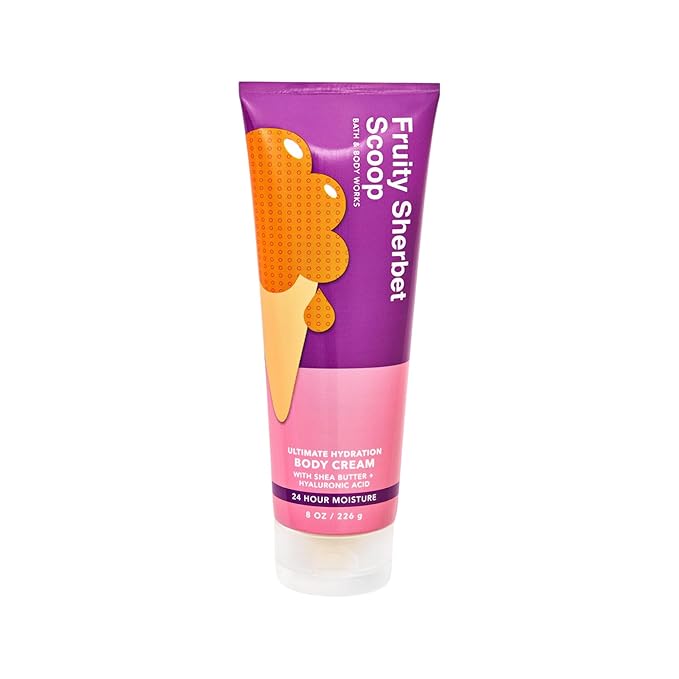 Bath & Body Works Fruity Sherbet Scoop Ultimate Hydration Body Cream Gift Set For Women, 8 Fl Oz (8 Fl Oz - Pack of 1, Fruity Sherbet Scoop)