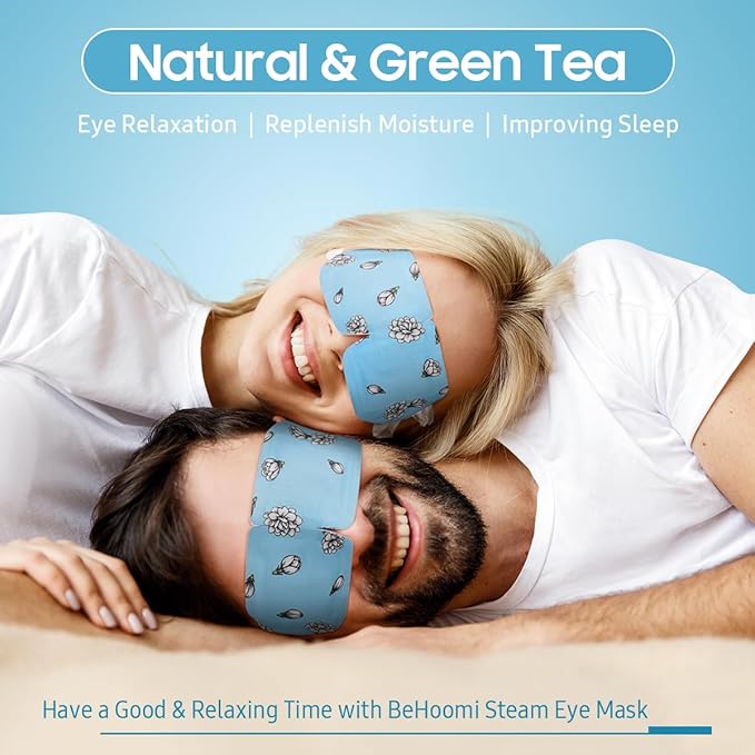 BeHoomi Steam Eye Mask, 10Packs Heated Eye Mask, Self Heating Disposable SPA Warm Compress for Eyes Sleep Mask, Travel Essentials & Relaxation Gifts for Women, Mothers Day Gifts (Jasmine Scent)