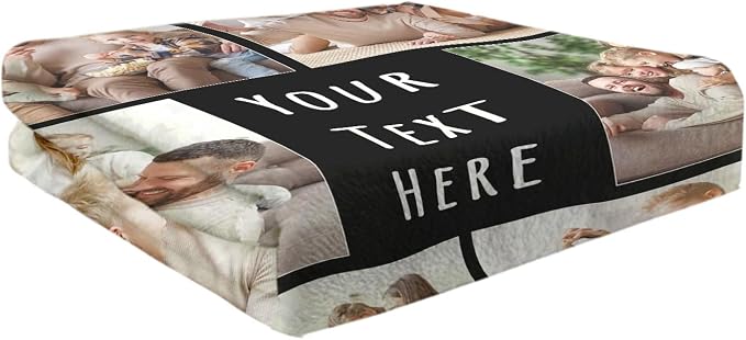 Funny DIY Custom Blanket Customize Photos Blanket Personalized Blankets with Picture Text Customized Christmas Valentines Day Birthday Gifts for Couple Boyfriend Girlfriend Him Her Men Women Dad Mom