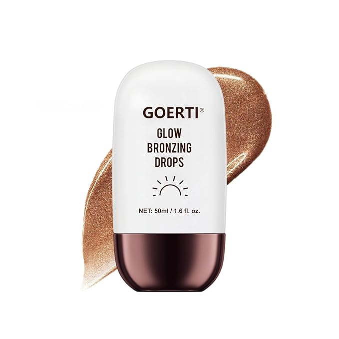 Body Shimmer Oil – Liquid Highlighter for Glowing Skin, Waterproof & Long-Lasting Body Makeup for Face, Arms, Legs & Shoulders, Bronze Illuminating Glow Lotion, 1.6 Fl Oz (03#/ Deep Bronze Glow, 50ml)