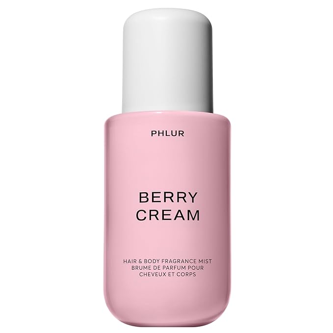 PHLUR Berry Cream Body Mist, 8 Fl Oz - Hair and Body Perfume for Women, Sweet Berries & Vanilla Perfume Body Spray with Strawberry, Cream, Vanilla Bean and Sugared Amber Fragrance