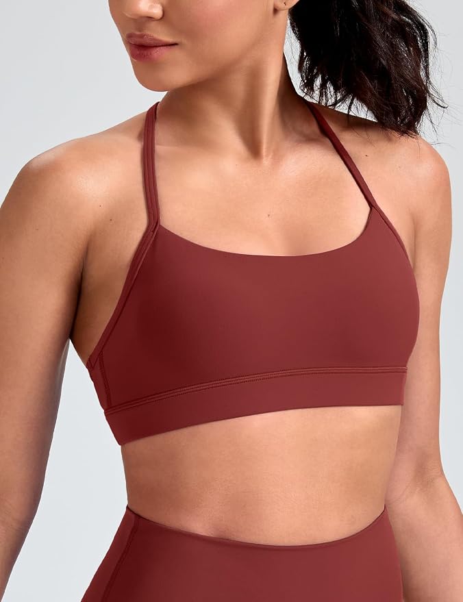 HeyNuts to Freest Womens Y Back Sports Bra, Spaghetti Strap Racerback Low Impact Workout Yoga Tops Padded A-C Cups *Updated