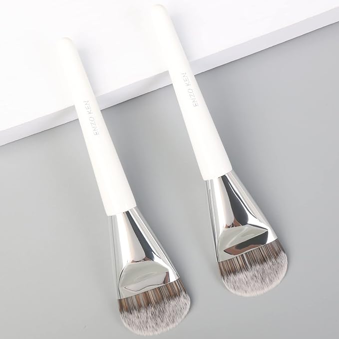 Liquid Foundation Brush, Flat Foundation Brush for Liquid Makeup, Make up Brush for Liquid Foundation, Flat Makeup Brush for Foundation, Makeup Brushes Foundation - White, 820