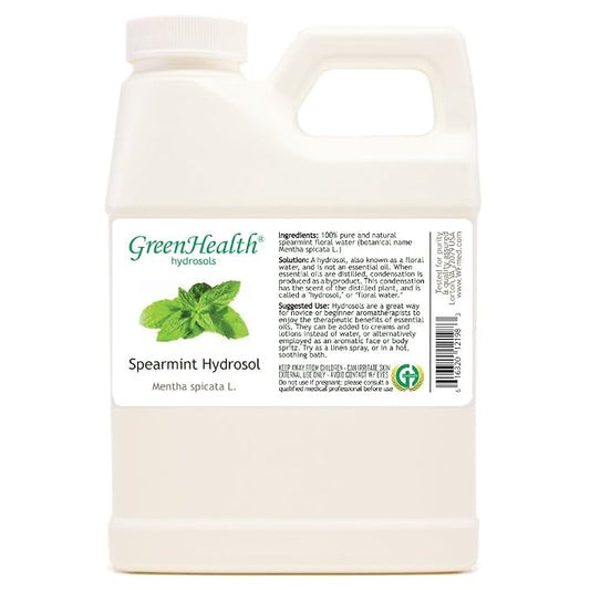 Spearmint Hydrosol (Floral Water) - 16 fl oz Plastic Jug w/Cap - 100% Pure (NOT Oil) - GreenHealth