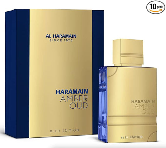 Al Haramain Amber Oud Blue Edition Eau De Parfum Spray 60ml (2.0 oz) - Long-Lasting Men’s Cologne with Amber & Sandalwood, Arabian Perfume for Men, Premium Fragrance