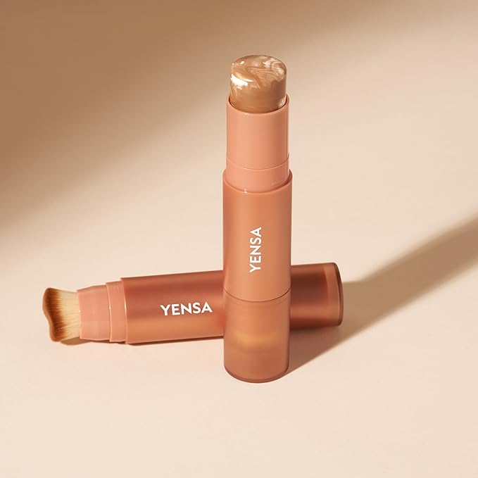 YENSA Super Serum Silk Tinted Foundation Stick - Full Coverage Skin Tint Stick Foundation - Enriched with Vitamin C, Bakuchiol & Ferulic Acid to Brighten & Even Skin Tone - Medium 2 (0.35 oz)
