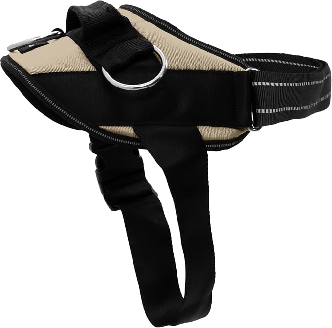 ShawnCo Essential Dog Harness, No-Pull Pet Vest (Driftwood,L) | 3 Leash Clips, Easy On, No-Choke, Reflective, Adjustable Fit, Padded Comfort, Control Handle, For Small, Medium & Large Dogs