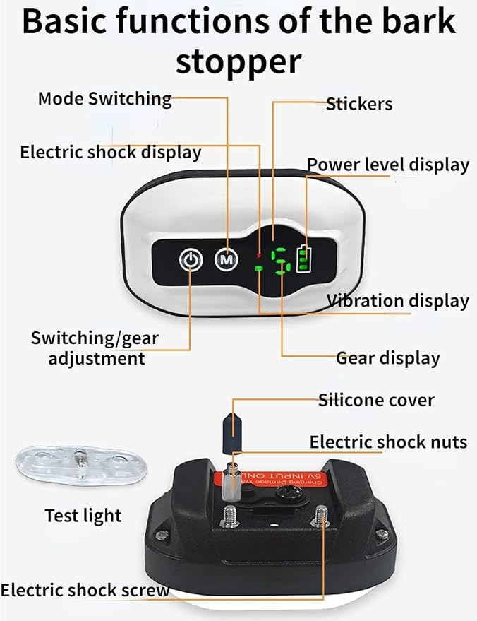 Dog Bark Collar,Rechargeable Smart Barking Collar, Anti Barking Training Collar with Sensitivity Beep Vibration Shock, Bark Shock Collar for Large Medium Small Dogs