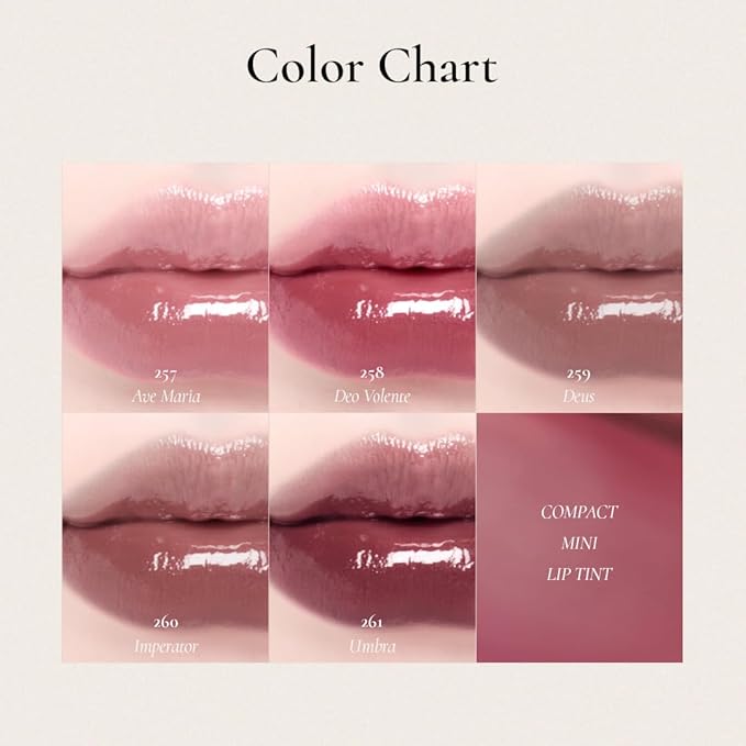 DINTO Blur-Glowy MINI Lip Tint (251 Pax Romana) - Glossy Finish, Hydrating, Long Lasting, Lightweight Texture, Non-Sticky, Vegan & Cruelty-Free, Korean makeup (11 colors)