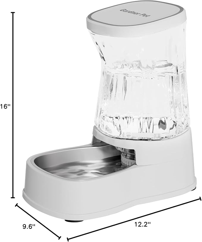 Gardner Pet Automatic Dog Water Dispenser Gravity Stainless Steel Water Waterer Feeder, Large Capacity Water Feeding Bowls for Medium & Large-Sized Dogs Cats Other Pets -(2.1 Gallon)