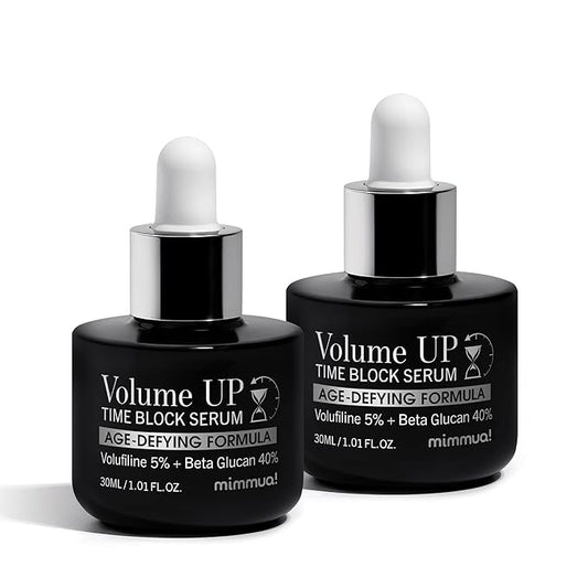 Volume Up Time Block Serum | Anti-Aging 5% Volufiline + 40% Beta Glucan | Plumps Wrinkles by Stimulating Fat Cell Production | Undereye, Forehead, Frown Lines&Neck Wrinkles | 30ml / 2pcs