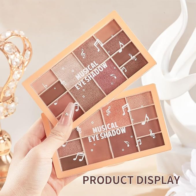 12-Color Neutral Nude Eyeshadow Palette – Matte, Shimmer&Glitter Warm Brown Caramel Shades, High-Pigment, Long-Lasting, Blendable Soft Glam Eye Shadow Makeup Kit for Daily Wear, Beginners&Mature Eyes