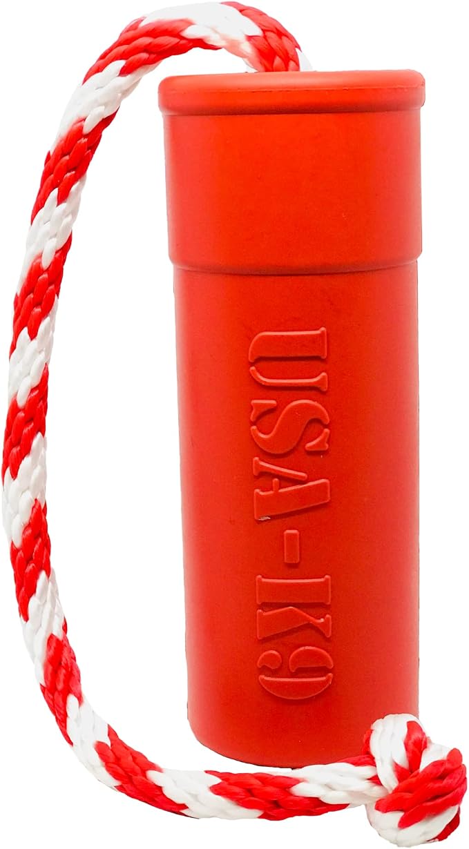 SodaPup USA-K9 Firecracker – Durable Dog Tug Toy & Floating Training Dummy Made in USA from Non-Toxic, Pet-Safe, Food Safe Natural Rubber for Water Retrieval, Bonding, Mental & Physical Exercise, More