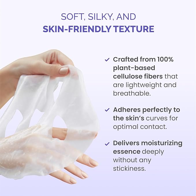PLANTIFIQUE Facial Sheet Mask Collagen Boost 5 Pack – Anti-Aging & Firming Face Mask Sheets with Collagen, Coenzyme Q10 & Blueberries – Korean Skincare for a Smooth, Revitalized Look