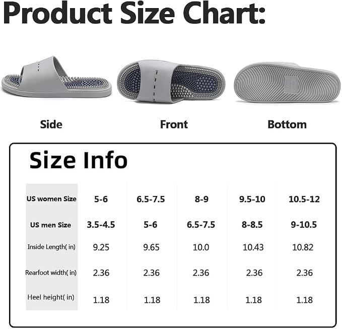 Acupressure Massage Slippers Acupressure Foot Massager Shoes Reflexology Sandals Gift for Men Women Reduce Feet Neuropathy Pain Relief and Tension (Blue2,US Women 9.5-10/ Men -8.5)