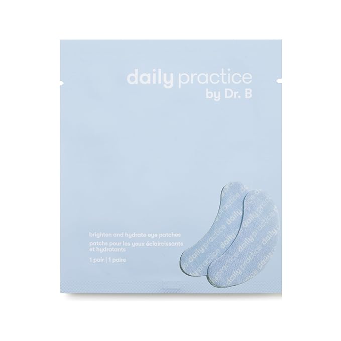 Daily Practice by Dr. B Brighten & Hydrate Under Eye Patches - Cooling Hydrogel Eye Masks for Dark Circles, Puffiness & Tired Eyes - Ophthalmologist-Created, Dermatologist-Tested (1 Pack)
