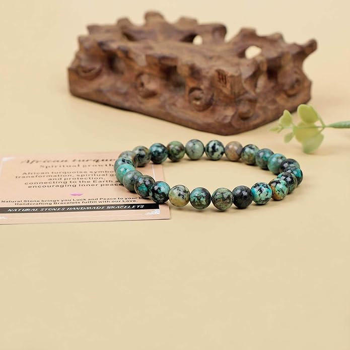 AD Beads Handmade Gemstone Stretch Elastic Bracelet Crystal Healing Reiki Nature's Beauty and Spiritual Essence Unisex