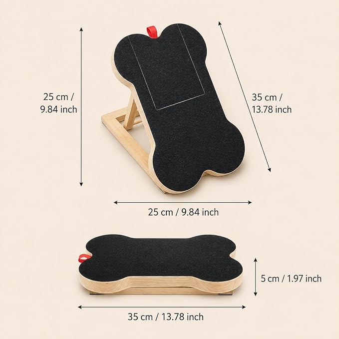 Dog Nail Scratch Board with Treat Slot, Non Slip Nail File Pad (Black-D)