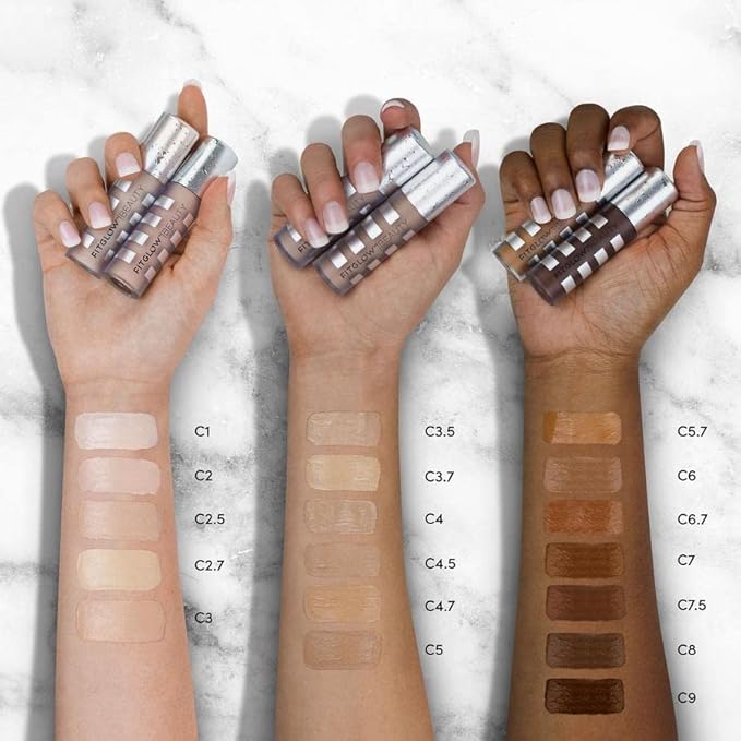 Fitglow Beauty Conceal+ | Vegan Full Coverage Concealer Skincare with Vitamin K + Green Tea | Corrects Dark Circles, Blemishes & Redness | Non-Creasing, Natural Finish | C3.7-6g