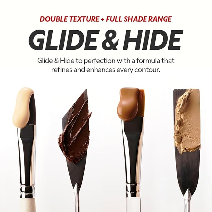 TIRTIR Glide&Hide Blurring Concealer - Creamy texture, Conceals dark circles and wrinkles, Dual formula (liquid tip & balm stick), Long-lasting wear, Korean Makeup, #2C, 0.28 Oz