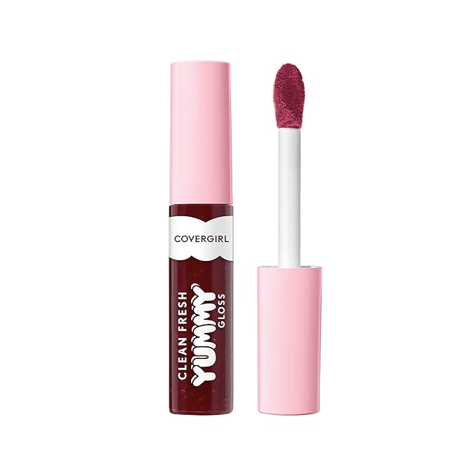 COVERGIRL Clean Fresh Yummy Lip Gloss, Sheer, Natural Scents, Vegan Formula - 300 Acai You Later, 0.33 fl oz