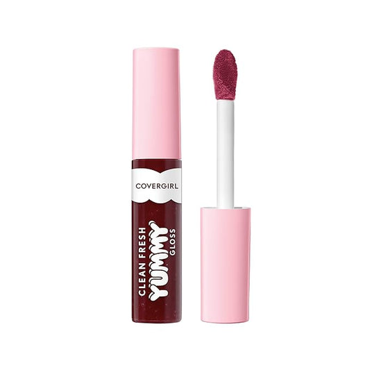 COVERGIRL Clean Fresh Yummy Lip Gloss, Sheer, Natural Scents, Vegan Formula - 300 Acai You Later, 0.33 fl oz