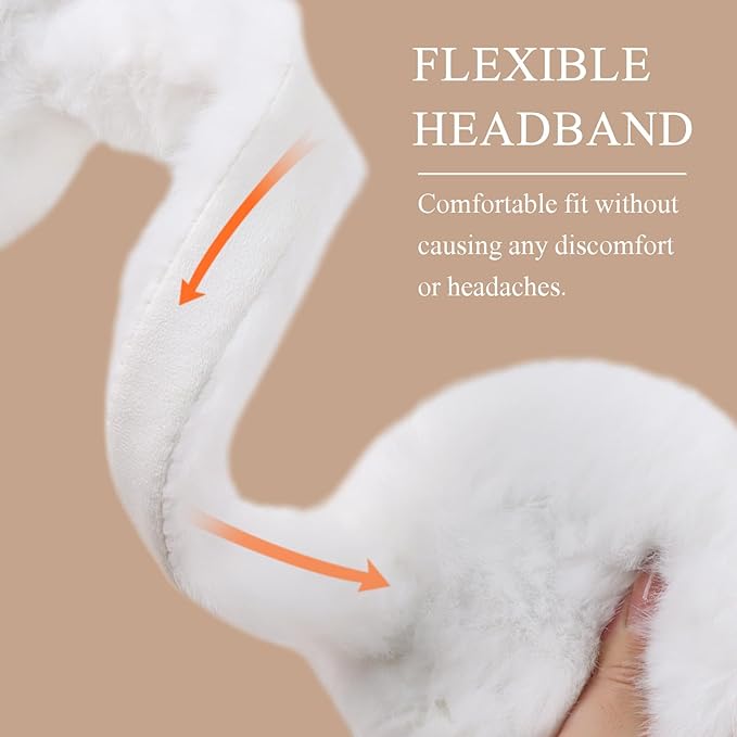 Zsedrut Winter Women Earmuff Foldable Ear Warmer Fluffy Ear Cover Warm Outdoor