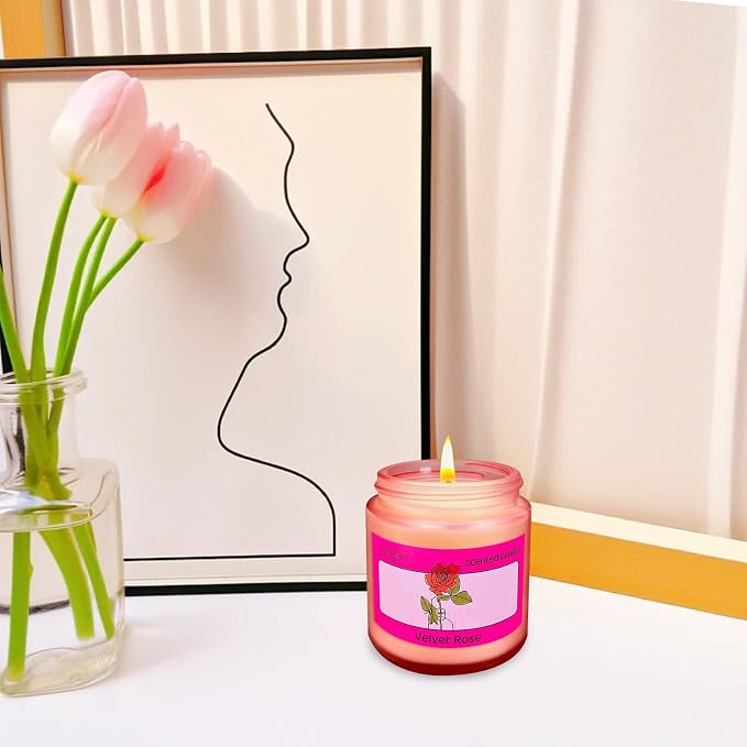 12 Pack Candles for Home Scented, Colored Frosted Jar Aromatherapy Candle Gifts for Women, Natural Soy Wax Candle Set, Scented Candles Set for Birthday Valentine Mother's Christmas Day Present