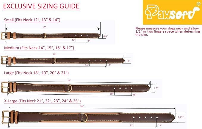 Airtag Luxury Real Leather Dog Collar Genuine Leather Dog Collar for Small Medium Large Dogs | Soft Padded Leather Collar With Anti -Rust Buckle Hardware (Size - S)Fits Neck 12, 13 & 14 inches