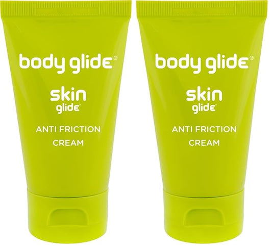 BodyGlide Skin Glide Anti Friction,Anti Chafing Cream helps prevent rubbing leading to chafing,blisters&irritation |-Anti chafe for thighs,feet,groin,butt,nipples,neck,waist&more | 1.6oz,(Pack of 2)