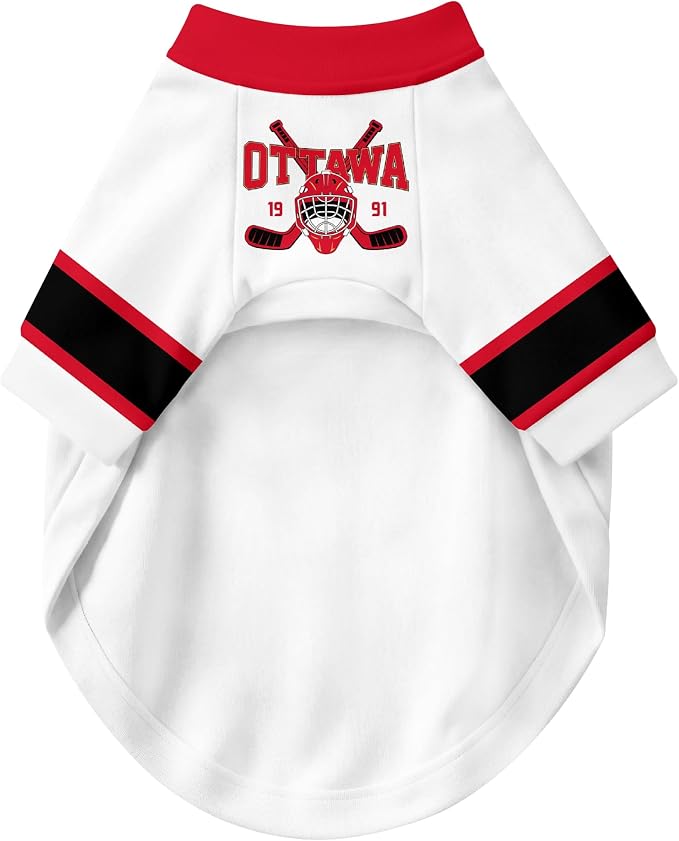 Ottawa Dog Clothes Personalized Pet T Shirt for Dogs Gift | Custom Name Number Jersey Style Pet Shirt for Dog
