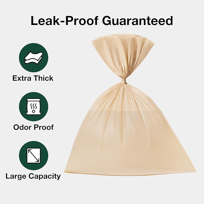 VETRESKA Dog Poop Bags Dispenser with 105 Bags, Leak Proof and Extra Thick | Pet Waste Bags for Dog Walking and Cat Litter, Sandalwood & Almond Scented