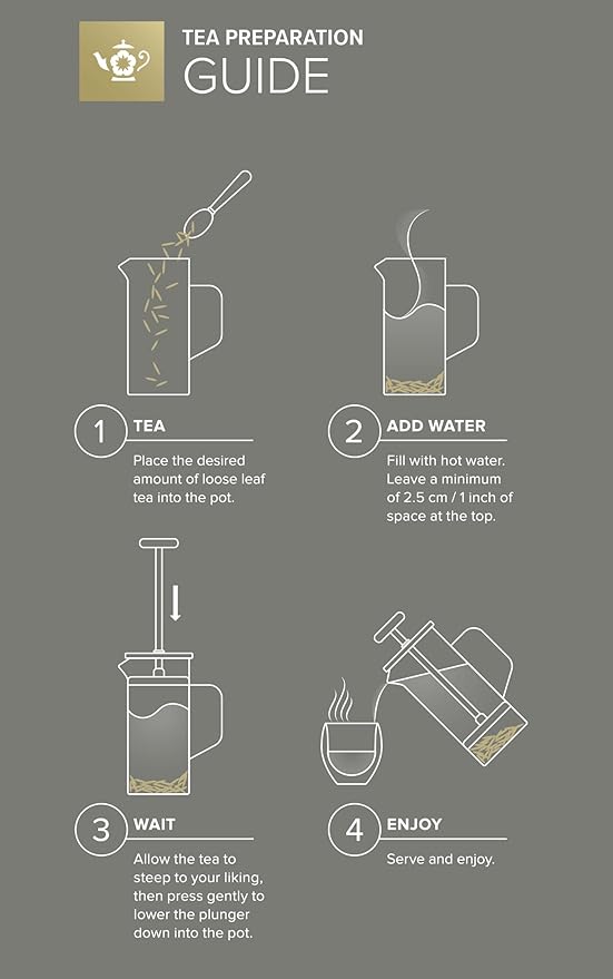 Teabloom Tea Press with Copper Pull Handle and Stainless Steel Filter – Tea Connoisseur's Choice – Pekoe Tea Maker, 34-Ounce