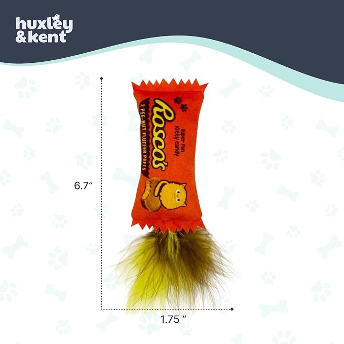 Huxley & Kent Plush Crinkle Catnip Cat Toy, Roscos Fluffer Puffs