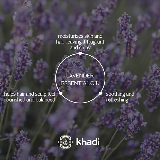 KHADI LAVENDER SENSITIVE Ayurvedic Shampoo - For sensitive, delicate scalp & fine hair - 100% natural & silicone-free - 6.7 fl oz