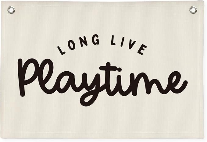 Playroom Decor,Long Live Playtime Linen Hanging Banner Flag Decor for Nursery Playroom Toddler Kids Room Decor, Classroom Decorations,Classroom Must Haves 30x20 playtime