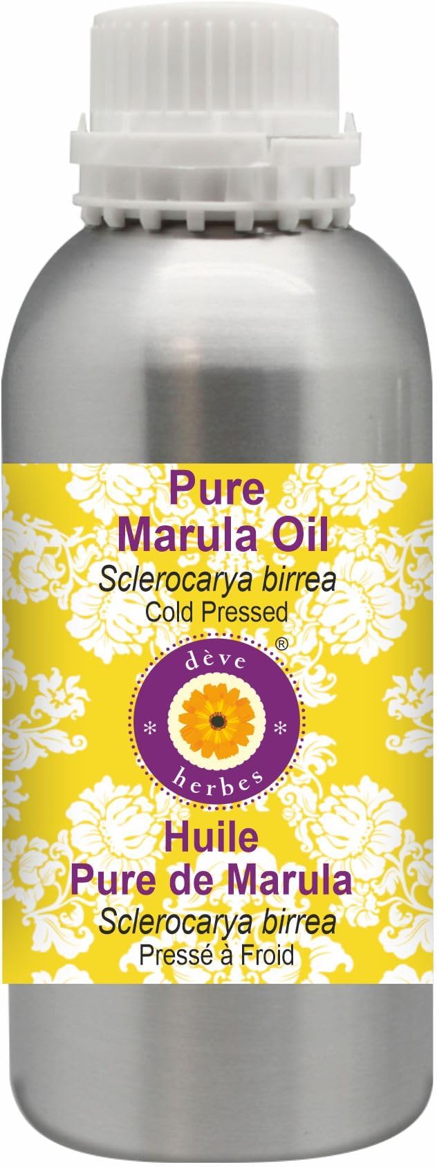 Deve Herbes Pure Marula Oil (Sclerocarya birrea) Cold Pressed 1250ml, (42 oz)