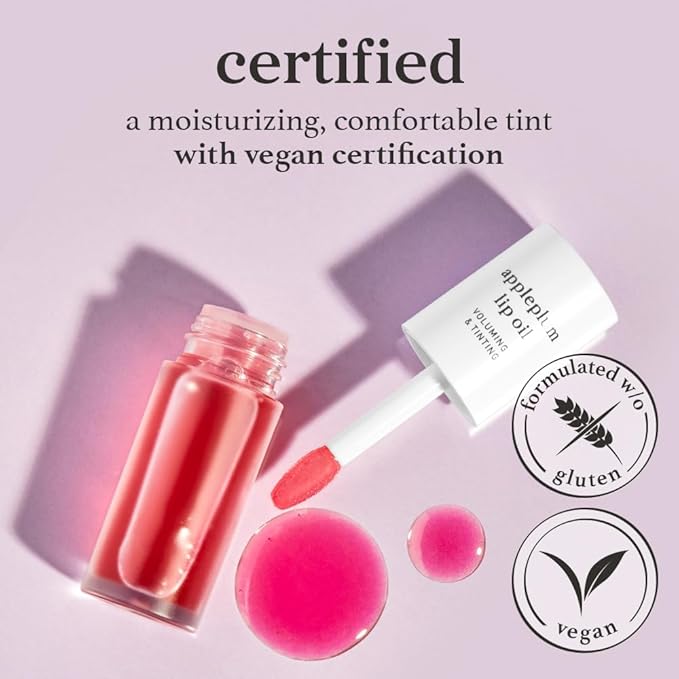 NOONI Korean Lip Oil - Appleplum | Long-Lasting, Moisturizing, Plumping, Revitalizing for Dry Lips, Waterproof, No Peel Off, Korean Tint, Hydrating, Nourishing, Stocking Stuffers, 0.12 FL Oz