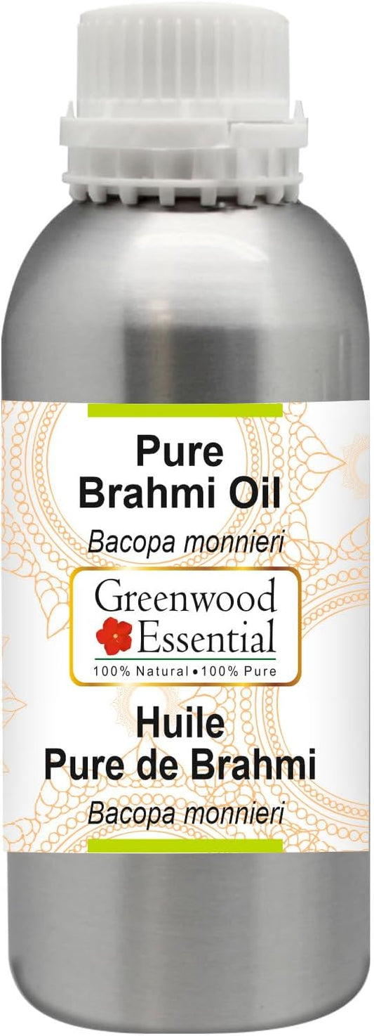 Greenwood Essential Pure Brahmi Oil (Bacopa monnieri) Natural Therapeutic Grade 630ml (21 oz)
