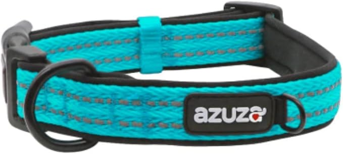 azuza Reflective Dog Collar, Neoprene Padded Small Dog Collar, S