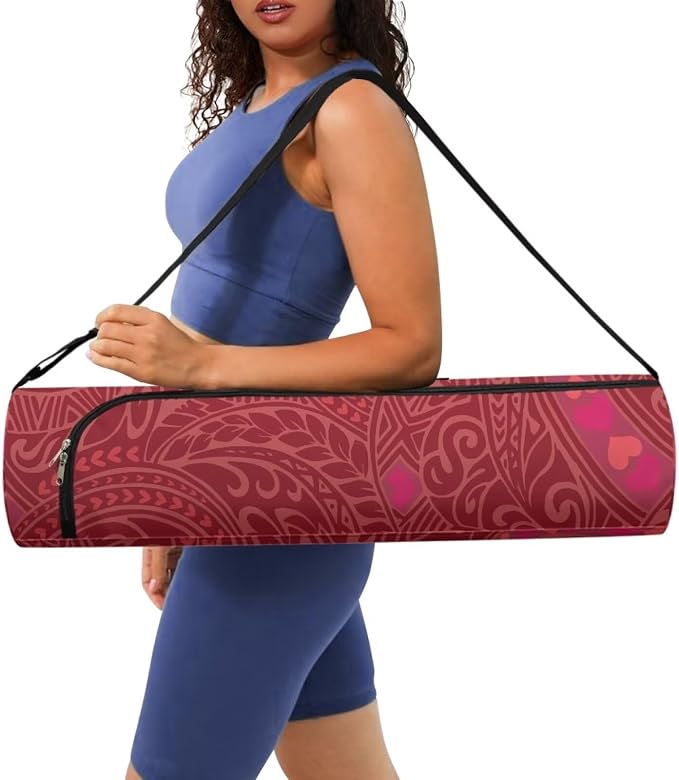 Yoga Mat Bag with Adjustable Shoulder Strap and Handle Zipper, 30in Wide x 6.3in Diameter for Yoga Mat Storage